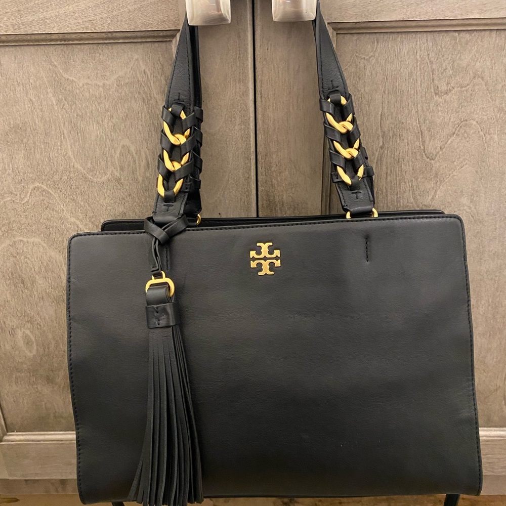 💯$578 Tory Burch Brooke Smooth Leather Satchel Bag - Picture 7 of 16